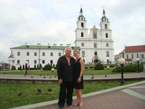já s Míšou u kostela Minsk